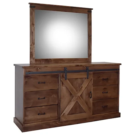 Farmhouse Dresser and Mirror Set